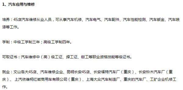 文山州技工学校汽车应用与维修