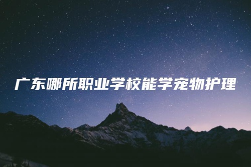 广东哪所职业学校能学宠物护理 广东哪所职业学校能学宠物护理